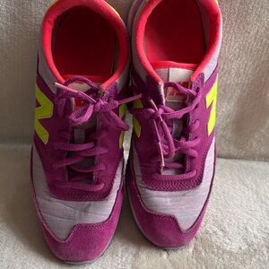New Balance Women's Purple and Neon Yellow Sneakers in size 7